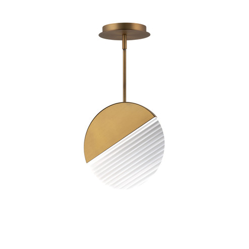 Crescent LED Mini Pendant in Aged Brass (34|PD-25410-30-AB)