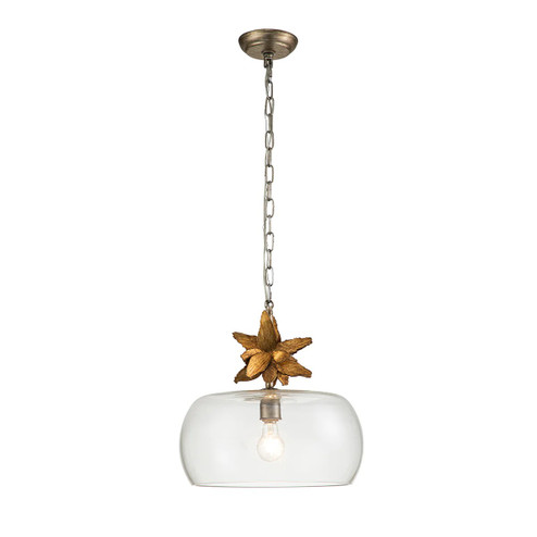 Toissant One Light Pendant in Gold Leaf/Silver Leaf (175|PD1005G-1)