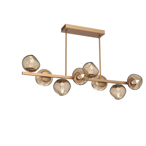 Luna LED Chandelier in Novel Brass (404|PLB0095-T8-NB-GB-001-L3)