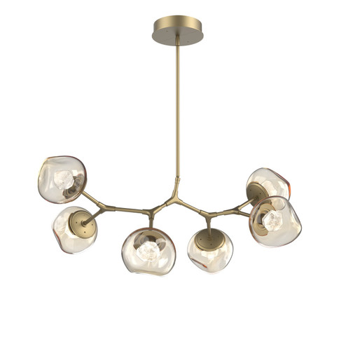 Luna LED Chandelier in Gilded Brass (404|PLB0095-BA-GB-ZA-001-L3)