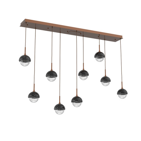 Cabochon LED Chandelier in Burnished Bronze (404|PLB0093-09-BB-BC-C01-L3)