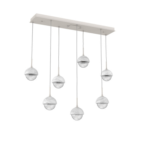 Cabochon LED Chandelier in Beige Silver (404|PLB0093-07-BS-WC-C01-L3)
