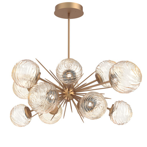 Gaia LED Chandelier in Novel Brass (404|PLB0092-0D-NB-A-001-L3)