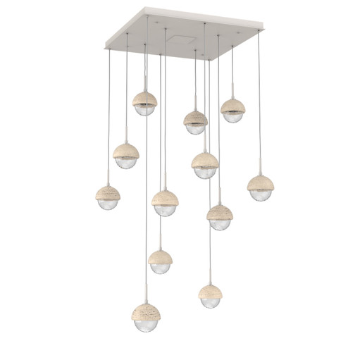 Cabochon LED Chandelier in Beige Silver (404|CHB0093-12-BS-TC-C01-L1)