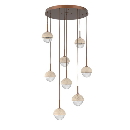 Cabochon LED Chandelier in Burnished Bronze (404|CHB0093-08-BB-TC-C01-L3)