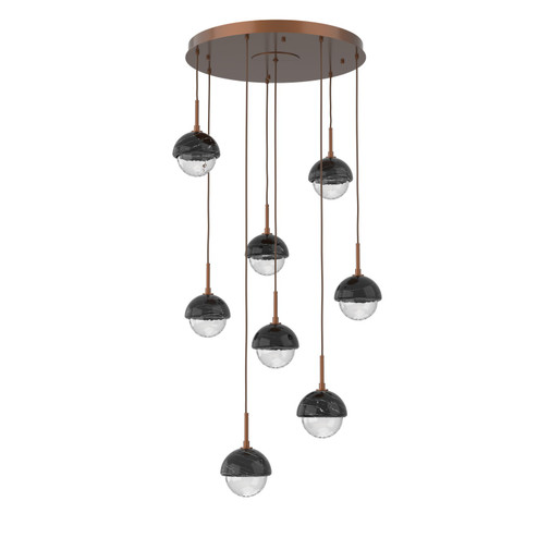 Cabochon LED Chandelier in Burnished Bronze (404|CHB0093-08-BB-BC-C01-L1)