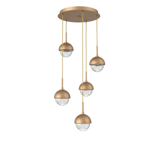 Cabochon LED Chandelier in Novel Brass (404|CHB0093-05-NB-MC-C01-L1)