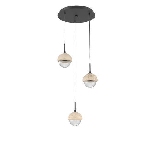 Cabochon LED Chandelier in Matte Black (404|CHB0093-03-MB-TC-C01-L3)