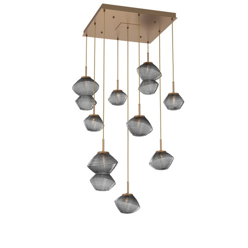 Mesa LED Chandelier in Novel Brass (404|CHB0089-09-NB-S-C01-L3)