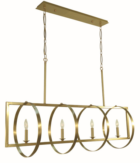 Olivia Four Light Island Chandelier in Brushed Brass (8|5864 BR)