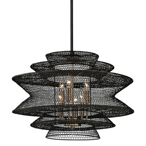Kokoro Six Light Chandelier in Soft Black (67|F6016-SBK)