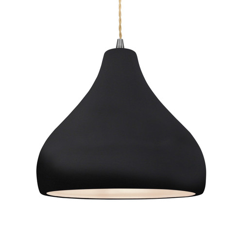 Radiance One Light Pendant in Gloss Black (102|CER-6565-BLK-NCKL-BEIG-TWST)