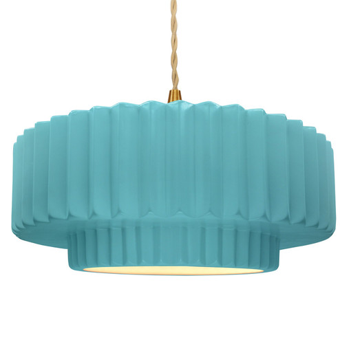 Radiance One Light Pendant in Matte Green (102|CER-6555-MGRN-NCKL-BEIG-TWST)