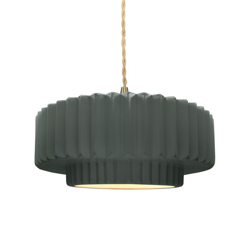Radiance One Light Pendant in Pewter Green (102|CER-6553-PWGN-BRSS-BEIG-TWST)
