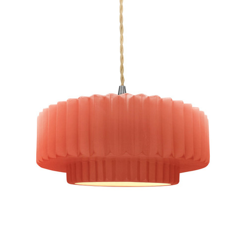 Radiance One Light Pendant in Gloss Blush (102|CER-6553-BSH-NCKL-BEIG-TWST)