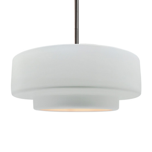 Radiance LED Pendant in Gloss White (outside and inside of fixture) (102|CER-6545-WTWT-NCKL-BEIG-TWST-LED1-700)