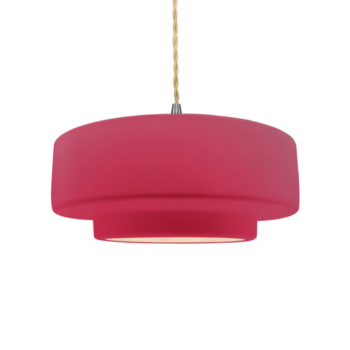 Radiance One Light Pendant in Cerise (102|CER-6543-CRSE-NCKL-BEIG-TWST)