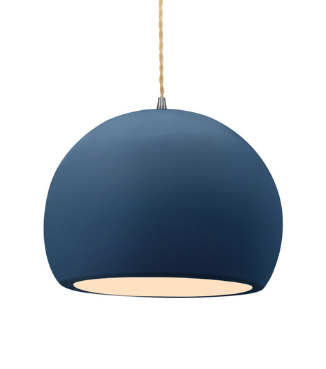 Radiance One Light Pendant in Midnight Sky w/ Matte White (102|CER-6535-MDMT-NCKL-BEIG-TWST)