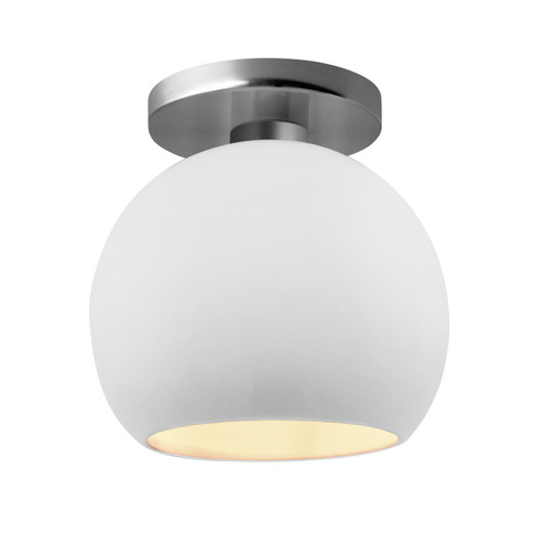 Radiance One Light Semi-Flush Mount in Gloss White (outside and inside of fixture) (102|CER-6353-WTWT-NCKL)