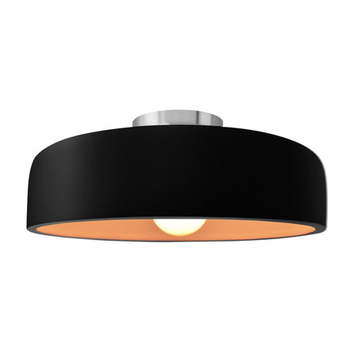 Radiance One Light Semi-Flush Mount in Carbon Matte Black w/ Champagne Gold (102|CER-6345-CBGD-NCKL)