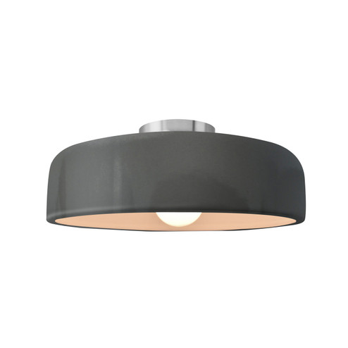 Radiance One Light Semi-Flush Mount in Gloss Grey (102|CER-6343-GRY-NCKL)