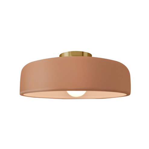 Radiance One Light Semi-Flush Mount in Adobe (102|CER-6343-ADOB-BRSS)