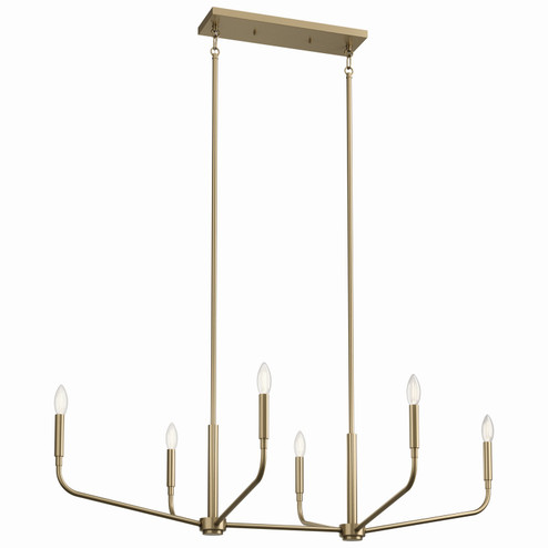 Madden Six Light Linear Chandelier in Champagne Bronze (12|52721CPZ)