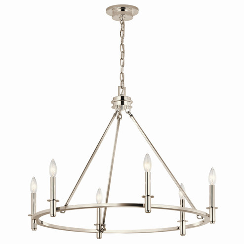 Carrick Six Light Chandelier in Polished Nickel (12|52705PN)