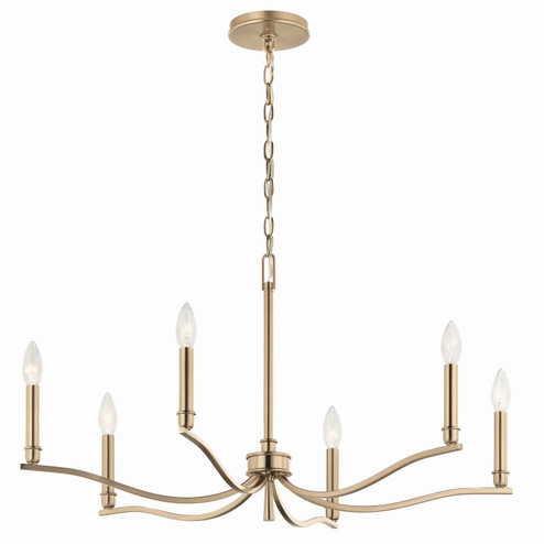 Malene Six Light Chandelier in Champagne Bronze (12|52695CPZ)