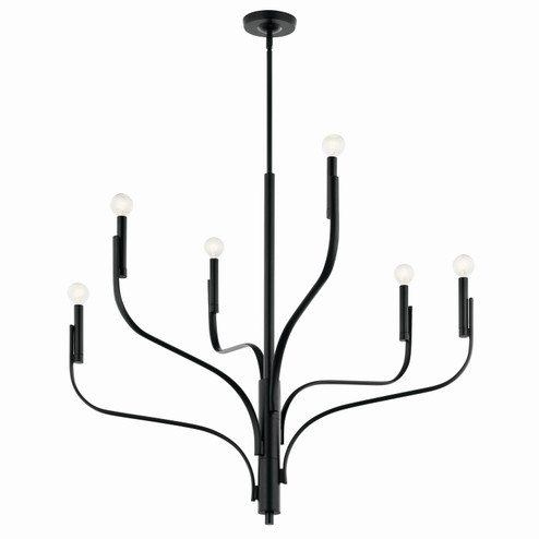 Livadia Six Light Chandelier in Black (12|52673BK)