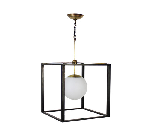 Pendant One Light Hanging Lantern in Dark Brass (196|6892X-DBAB-MED)
