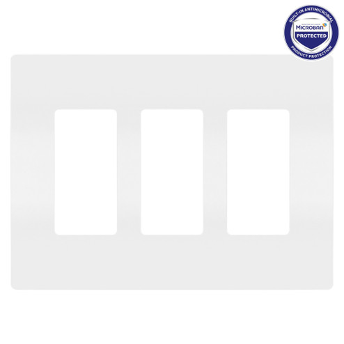radiant Three-Gang Screwless Wall Plate with Microban in White (246|RWP263WAMCC6)