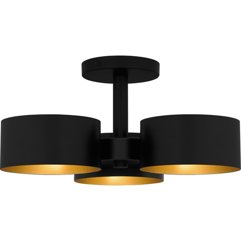 Quoizel Semi-Flush Mount Three Light Semi Flush Mount in Matte Black (10|QSF6745MBK)