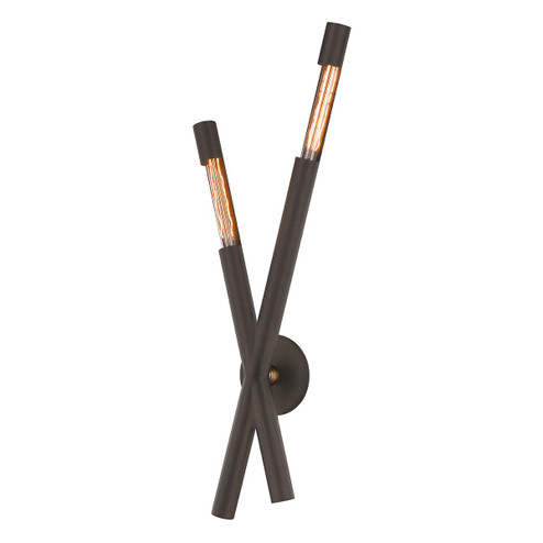 Hendrix Two Light Wall Sconce in Bronze/Patina Brass (67|B6882-BRZ/PBR)