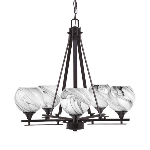 Uptowne Five Light Chandelier in Dark Granite (200|325-DG-4109)