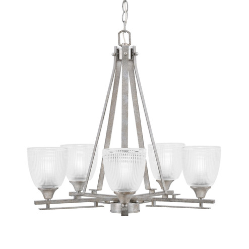 Uptowne Five Light Chandelier in Aged Silver (200|325-AS-500)