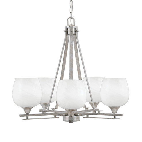 Uptowne Five Light Chandelier in Aged Silver (200|325-AS-4811)