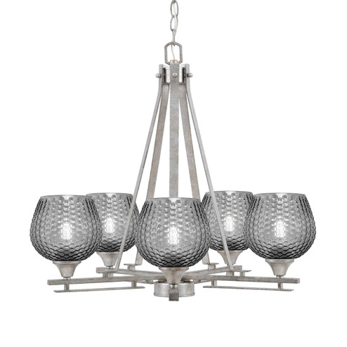 Uptowne Five Light Chandelier in Aged Silver (200|325-AS-4602) Uptowne Five Light Chandelier in Aged Silver (200|325-AS-4602)