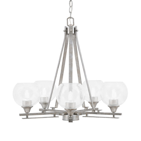 Uptowne Five Light Chandelier in Aged Silver (200|325-AS-4100)