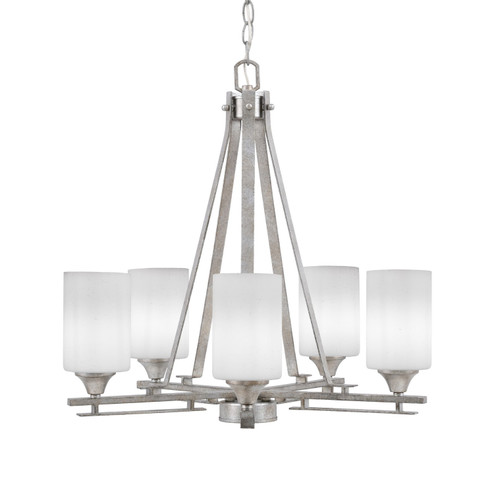 Uptowne Five Light Chandelier in Aged Silver (200|325-AS-310)
