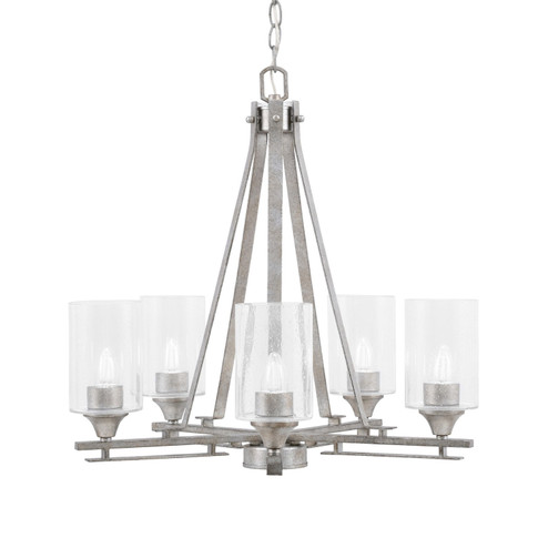 Uptowne Five Light Chandelier in Aged Silver (200|325-AS-300)