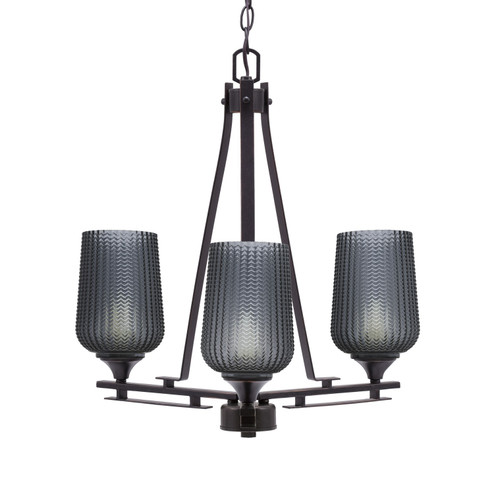 Uptowne Three Light Chandelier in Dark Granite (200|323-DG-4252)