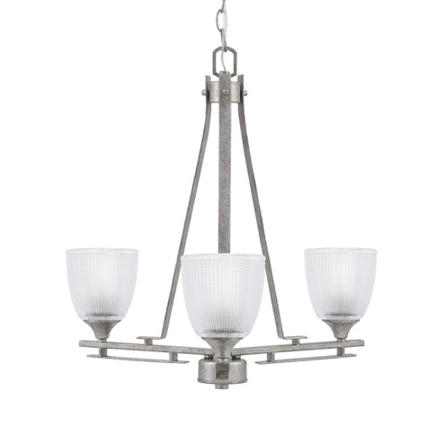 Uptowne Three Light Chandelier in Aged Silver (200|323-AS-500)