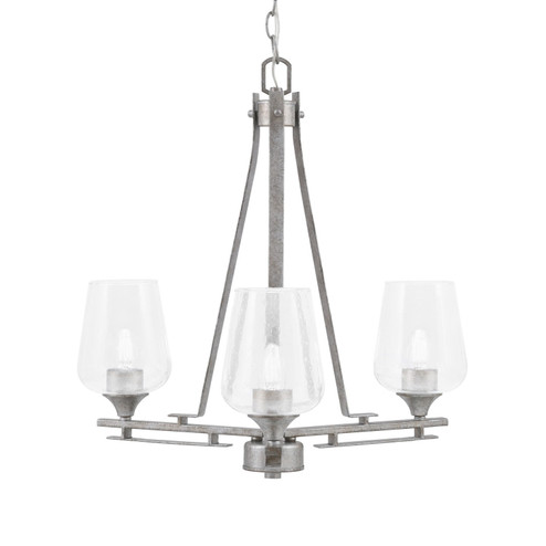 Uptowne Three Light Chandelier in Aged Silver (200|323-AS-210) Uptowne Three Light Chandelier in Aged Silver (200|323-AS-210)