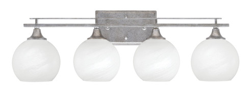 Uptowne Four Light Bathroom Lighting in Aged Silver (200|134-AS-4101)