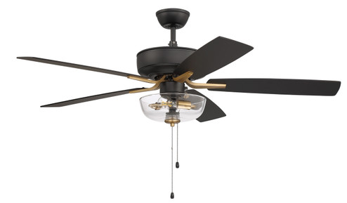 Pro Plus 101 52'' Ceiling Fan in Flat Black/Satin Brass (46|P101FBSB5-52BWNFB) Pro Plus 101 52'' Ceiling Fan in Flat Black/Satin Brass (46|P101FBSB5-52BWNFB)