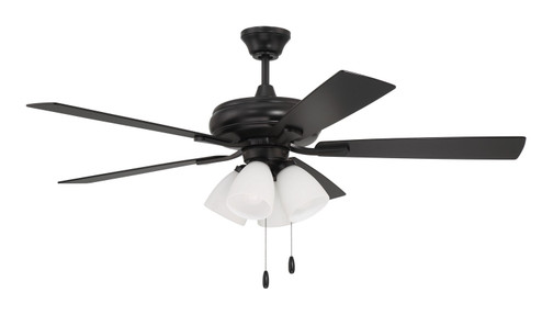 Eos Frost 4 Light 52'' Ceiling Fan in Flat Black (46|ECF114FB5-FBGW)
