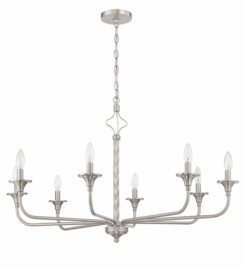 Jolenne Eight Light Chandelier in Brushed Polished Nickel (46|57028-BNK) Jolenne Eight Light Chandelier in Brushed Polished Nickel (46|57028-BNK)