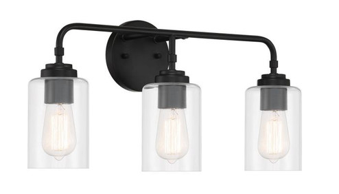 Stowe Three Light Vanity in Flat Black (46|56003-FB)