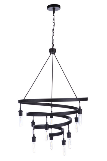 Tranquil Ten Light Chandelier in Flat Black (46|55410-FB)